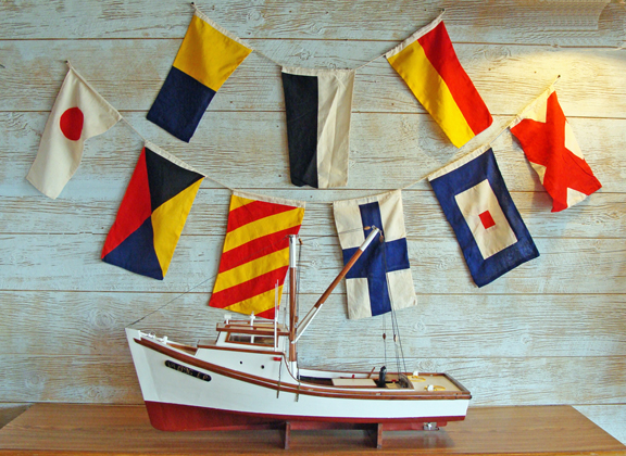 Line of Three Nautical Signal Flags Skipjack Nautical Wares